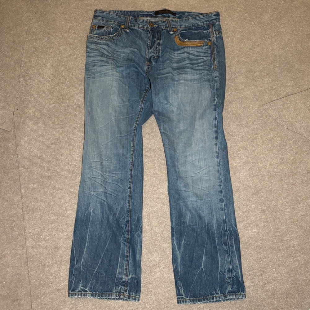 Rivet De Cru Mens Straight Leg Blue Denim Jeans Size 40 Style 193-113